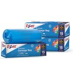 Ezee Blue Garbage Bags Large 45 Pcs | 15 Pcs x Pack of 3 Rolls | 24 x 32 Inch | Dustbin Bags/Trash Bags/Dustbin Covers for Wet and Dry Waste