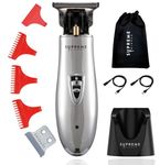 Beard Trimmer for Men by SUPREME TRIMMER ST5200 Professional Barber Hair Trimmer Cordless Clipper Liner Beard Trimmer – Silver T-Shaper Li (Extra Blade Included)