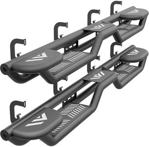 YZONA Three Raised Steps Crew Cab Running Boards Compatible for 2007-2018 Chevy Silverado & GMC Sierra 1500, 2007-2019 Chevrolet Silverado & GMC Sierra 2500 HD 3500 HD CrewCab Side Steps Nerf Bar