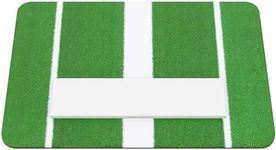 Mini Softball Pitching Mat with Regulation Softball Pitching Rubber and Powerline Non-Slip Rubber Backing for Indoor Outdoor Pitching Practice by Softball and Baseball Pitchers 3' X 2' - Green