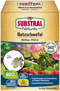 Naturen Substral Organic Net Sulphur Mildew Fungal Free Organic Spray Powder Against Fungal Diseases on Plants, 6 x 10 g