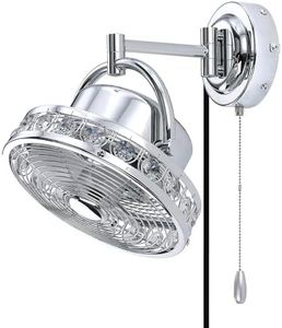 Parrot Uncle Wall Mount Fans 10 Inch Wall Fan Oscillating with Folding Arm Pull in Wall-mounted Fans Cord with Plug, Polished Chrome