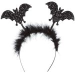 Halloween Bat Headband with Black Halloween Headband and Black Bat Wings Headband - Halloween Head Boppers Bat Halloween Headband for Kids - Halloween Headbands for Women Halloween Hair Accessories