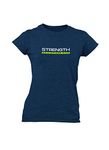 Let Every Ear Hear Women's Polyester Melange Cationic T Shirt - STRENGTH (Medium, Blue)