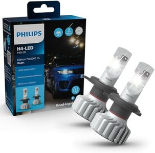 Philips Ultinon Pro6000 Boost H4 LED Headlight Bulb with Road Legal*, 300% Brighter Light**