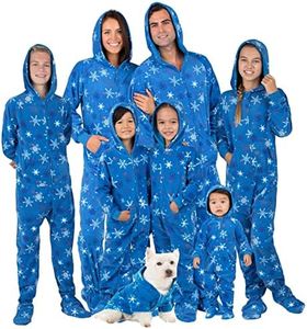 Footed Pajamas - Family Matching Snow Blizzard Day Hoodie One Pieces for Boys, Girls, Men, Women and Pets - Adult - Medium (Fits 5'8-5'11")