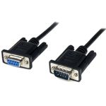 StarTech.com 1 m Black DB9 RS232 Serial Null Modem Cable F/M, DB9 Male to Female, 9 Pin Null Modem Cable, 1x DB9 (M), 1x DB9 (F) - Black