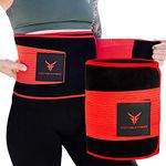 Victor Fitness Neoprene Waist Trimmer for Men and Women with Adjustable Velcro Straps - red - Large