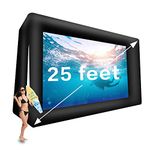 25ft Giant Inflatable Movie Screen Outdoor - Seamless Front and Rear Projection - Portable Blow Up Projector Screen for Grand Parties, Easy to Set Up, with Air Blower (25 feet)