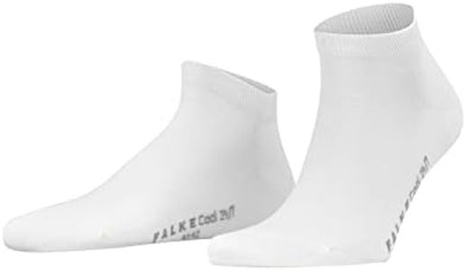 FALKE Men's Cool 24/7 Sneaker Socks, Breathable, Cooling Effect, Sustainable Organic Cotton, Trendy Ankle Length, White (White 2000) - Sustainable, 6.5-7.5, 1 Pair