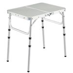 REDCAMP Small Folding Table 2 Feet, Small Foldable Table Adjustable Height, Lightweight Portable Aluminum Camping Table, 3 Heights, 23in x 15 in x 10 in