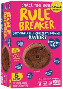 Rule Breaker Vegan & Gluten Free Cookies | Chocolate Brownie Juniors | Plant-Based, Dairy, Nut, Soy, Allergen Free, Kosher | Soft-Baked, Great Snacks for Kids & Adults, 4.5 Ounce (Pack of 6)