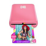 KODAK Step Instant Photo Printer with Bluetooth/NFC, Zink Technology & KODAK App for iOS & Android (Pink) Prints 2x3” Sticky-Back Photos.