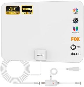 TV Antenna Indoor, Digital Amplified Indoor HDTV Antenna, 1080p VHF UHF Television Local Channels Detachable Signal Amplifier and 16.5ft Long Coax Cable