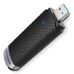 WiFi Adapter for Pc, AC1300Mbps High Speed 802.11Ac Gaming Wireless usb Adapter Long Range Wifi usb Dual Band 5G Wifi Dongle for Desktop / Laptop, Install Fast, Just 3 Minutes