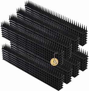 KADAX Plastic Bird Spikes, 51 x 4 x 3 cm, Wall Spikes, Fence Tops Spikes, Pigeon Repellent, Deterrent for Birds, Cats, Anti Climb Spikes, Squirrel Repellent (48, Black)
