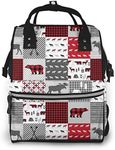 Buffalo Plaid Diaper Bag Backpack With Multi-Function Waterproof Maternity Nappy Bags For Mom & Dad Insulated Pocket Large Capacity Travel Organizer Bag Durable And Stylish