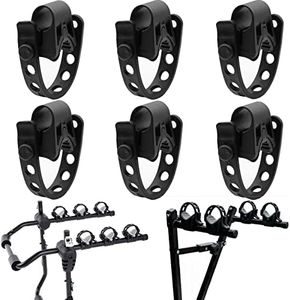 ASENDIWAY 6Pcs/Set Bike Rack Straps Replacement Bicycle Hitch Strap Cradle Bike Carrier Mount Rubber Strap Black Spare Hooks Car Racks Accessories Truck Hitch Fit 1" Diameter Tubes