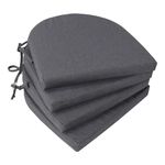 Topotdor Outdoor Chair Cushions Set of 4, Waterproof Patio Chair Cushions for Outdoor Furniture, Round Corner Seat Chair Pads with Ties for Patio Garden Dining Office, 19"x19"x2", Gray