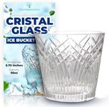 GAC Mouth-Blown Crystal Glass Ice Bucket – 56oz Capacity, 5.75" Tall, Crafted with Diamond Wheels for Ideal Cutting Design, Elegant Whiskey Bucket, Cocktail Glass Chiller for Parties & Home Bars