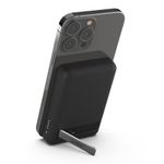 Belkin 5000mAh Magnetic Wireless Power Bank, Portable Charger Compatible with MagSafe, Battery Pack with 7.5W Output, 10W Input and Kickstand, Compatible with iPhone 16, 15, 14, 13, 12 Series - Black