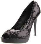 2 Lips Too Women's Too Haughty Platform Pump, Black, 7 UK