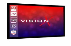 VISION X Screens Fixed Frame Projector Screen 16:9 Aspect Ratio, 1.5 Gain Active 3D 4K Ultra HD Projection Screen for Classroom, Office & Home Theater (ALR Crystal 4K, 150 Inch)
