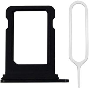 MMOBIEL SIM Card Slot Tray Holder Replacement Compatible with iPhone 12/13 2020 - Incl. Rubber Gasket and Sim Pin - Black