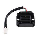 EVGATSAUTO 4 Wires 12V 4-pin Voltage Regulator Rectifier for 50cc 70cc 90cc 110cc 125cc ATV Scooters Go Karts Quad 4 Wheelers Moped Dune Buggy Sandrail Roketa Taotao Rectifier(Black)