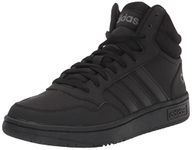 adidas Men's Hoops 3.0 Mid Sneaker, Black/Black/Grey, 10.5