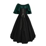 Womens Medieval Renaissance Costume Plus Size Gothic Dress Off Shoulder Victorian Dresses Vintage Halloween Dress