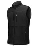 33,000ft Mens Softshell Gilet Activewear Vests Windproof Fleece Lined Outerwear Zipped Pockets Sleeveless Softshell Jacket for Leisure, Golf, Travelling Black 4XL