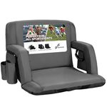 Stadium Seat, Sportneer 24'' Extra Wide Stadium Seats with Backs, 2.5'' Thick Comfy Cushion Stadium Seats with Armrest, 6 Adjustable Angle Bleacher Seat for Sport Events Concerts Parks Camping Fishing