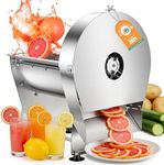 Newhai 0-10mm Commercial Onion Slicer Potato Chips Slicer Tomato Slicing Machine Electric Cabbage Shredder Machine Vegetable Fruit Slicing Machine 0-0.4’’ Stainless Steel (Slicer Machine)