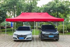 World of Wish® 20x10 ft Outdoor Portable Foldable Car Parking Garage Shelter Tent | Heavy-Duty Waterproof UV-Resistant Car Shed | Metal Frame Canopy for Cars, Bikes & SUV (3x6 Meter) (RED)