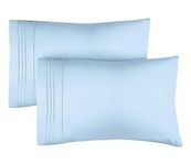 Queen Pillow Cases Set of 2 - Extra Soft, Hotel Quality Pillowcase Covers - Comfy & Cooling - Pack of 2 Pillow Cases - Machine Washable Pillow Protectors - 2 Piece - Queen Size Light Blue Pillow Cover