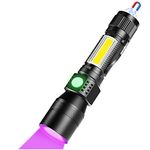 USB Torch, iToncs 3 in 1 UV Catch Scorpion Torch [whitelight redlight & UV] Super Bright Waterproof LED Torch with 7 Modes for Pet Clothing Food Fungus Detection/Camping/Night Fishing