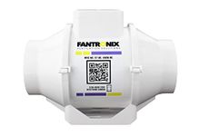 Fantronix TUBE Extractor Fan Easy Operation With Light Switch and Run-on-Timer. Loft or attic, Dimensions: 246mm (L) x 190mm (H) x 167 mm (W), Spigot: 86mm Diameter for 100mm duct connection – White