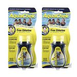 AquaChek 511244-02 Yellow 4-in-1 Free Chlorine Test Strips (2 Pack)