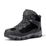 NORTIV 8 Men's Waterproof Hiking Boots Outdoor Mid Trekking Backpacking Mountaineering Shoes,Size 10.5,4-Black,JS19004M