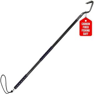 Rite Angler Carbon Fiber Fishing Gaff Hook - Saltwater, Ice Fishing, Gig Pole, Flounder Frog Gigging Equipment, Fish Gaff Hook Holder for Outdoor Adventures - 3"
