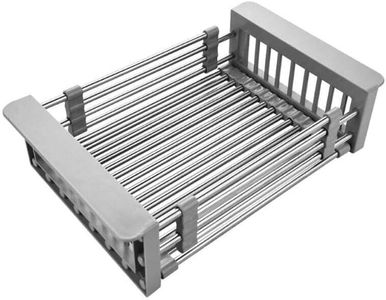 Expandable Dish Drying Rack Over Sink,Stainless Steel Storage Sink Drain Basket Dish Kitchen Organizer