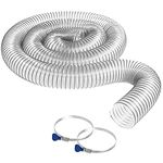 4" x 10' PVC Dust Collection Hose w/2 Thumbscrew Clamps | 4 Inch Hose Made in USA | Puncture Resistant PVC 4" Dust Collection Hose | Carbon Steel Wire, Flexible Clear PVC Fume, Dust Collector Hose