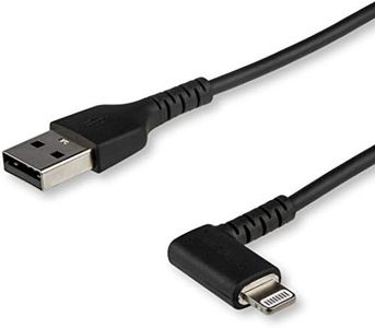 StarTech.com RUSBLTMM2MBR Durable Angled Lightning to USB Cable, 2 Meter, Black