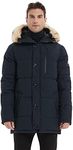 PUREMSX Mens Winter Coats Clearance, Water Resistant Warm Outdoor Insulated Parka Climbing Padded Puffer Jacket Clearance,Navy,3X-Large