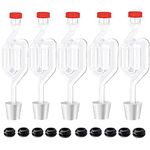 Zazolyne 5ct. S - Shape Airlock with # 6 Stopper 5pcs & Grommets 10pcs,Bubble Fermentation Airlock for Brewing Wine Making Sauerkraut Kimchi (Improved Version)