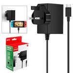 Fast Charger for Switch/Switch OLED/Switch Lite, Switch Ac Adapter Cable Compatible with Switch and Switch Pro Controller, Support TV Mode