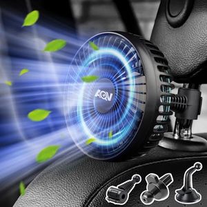 Car Fan, USB Car Seat Fan for Backseat Kids Pet Passenger, 3 Speeds, 360° Rotatable Clip Car Cooling Fan, Powerful Rear Air Circulation Dashboard Fan for Vehicles, Truck, Van, SUV, RV, Boat