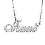 HUAN XUN Silver Pendant Name Necklace Jewelry Personalized for My Bitchs Isaac Birthday Gift