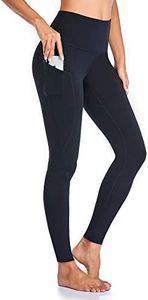 Occffy Leggings for Women High Waist Yoga Pants with Pockets Workout Tummy Control Femme Gym Running Tights CK888 Black